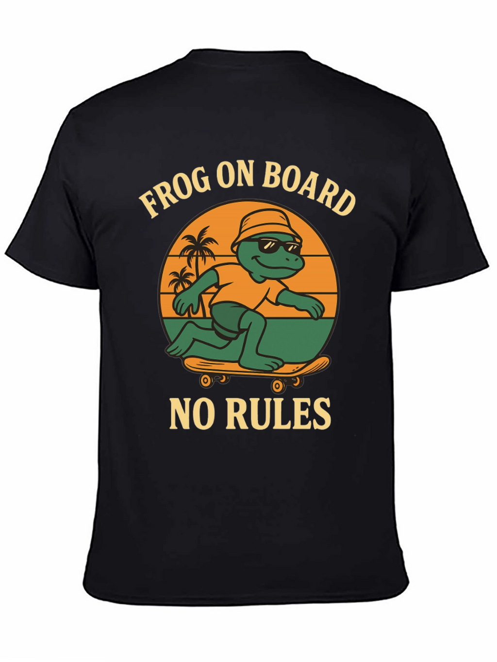 Frog On Board Graphic T-Shirt - Skateboarding Frog