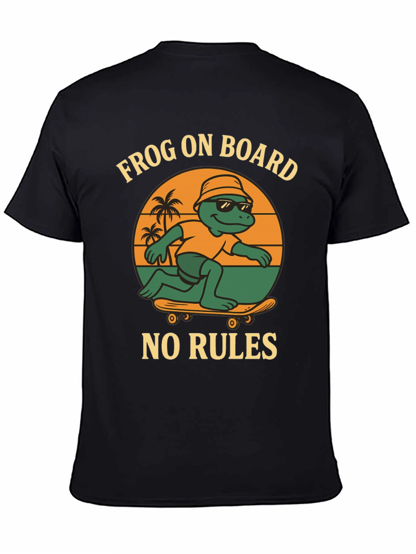 Frog On Board Graphic T-Shirt - Skateboarding Frog