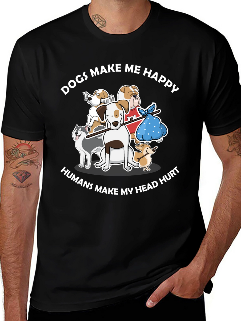 Dogs Make Me Happy T-Shirt
