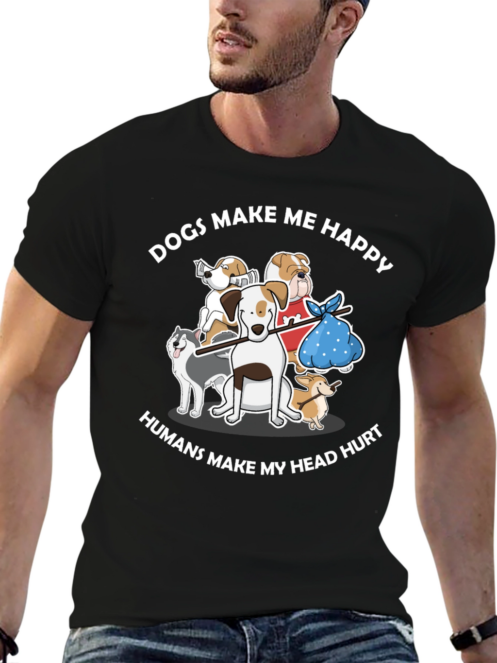 Dogs Make Me Happy T-Shirt
