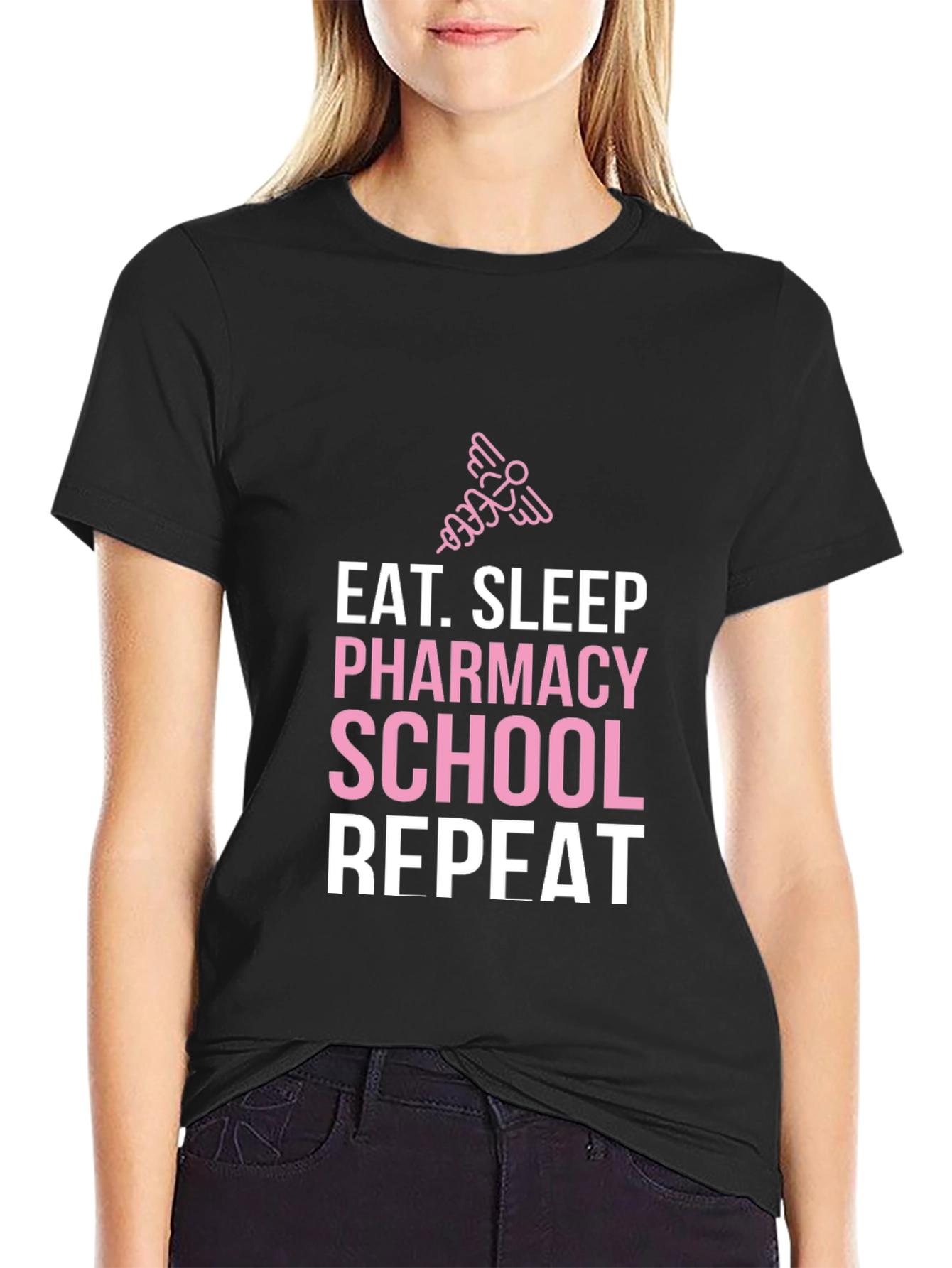 Eat Sleep Pharmacy School Repeat Graphic Tee