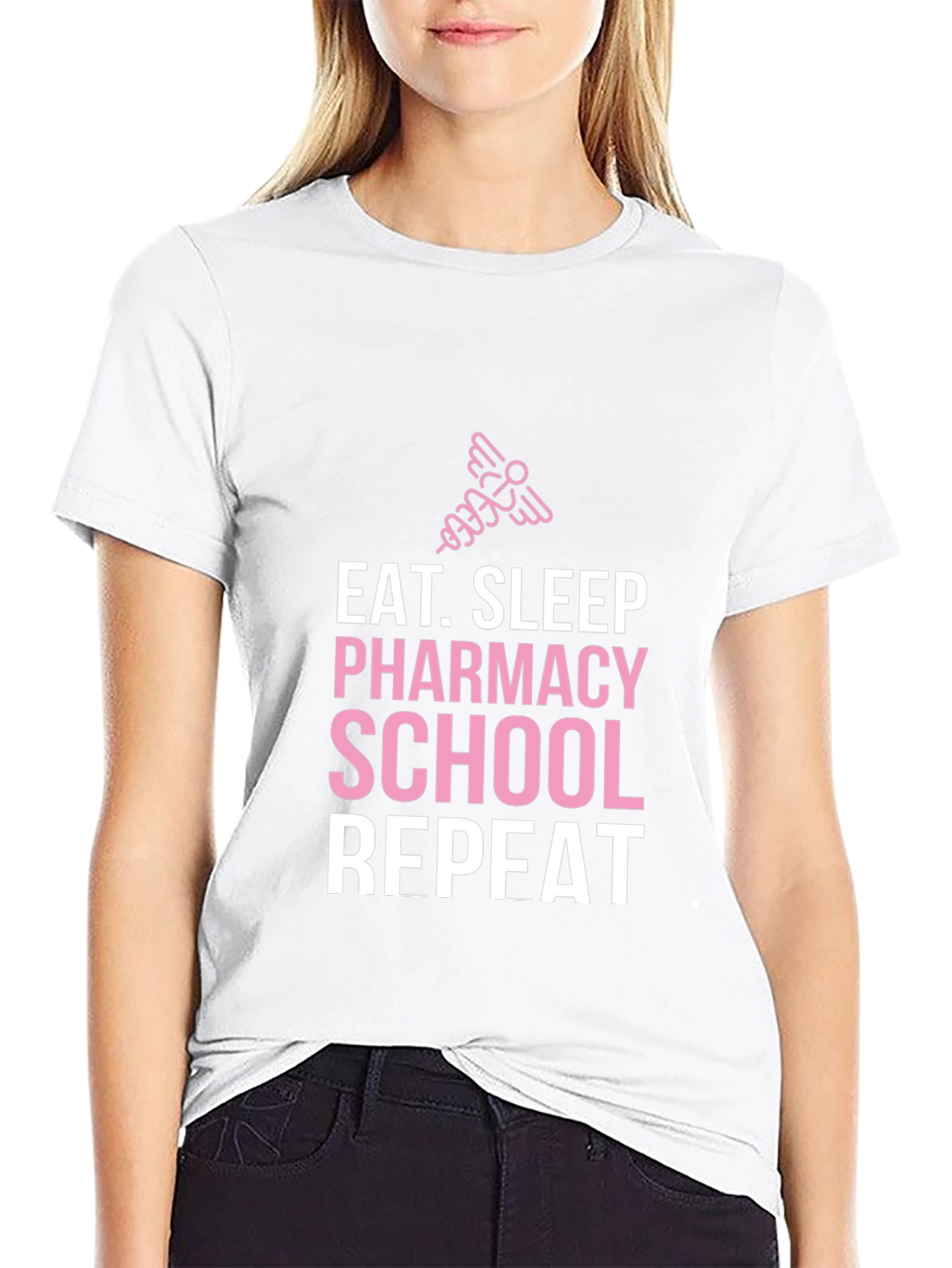 Eat Sleep Pharmacy School Repeat Graphic Tee