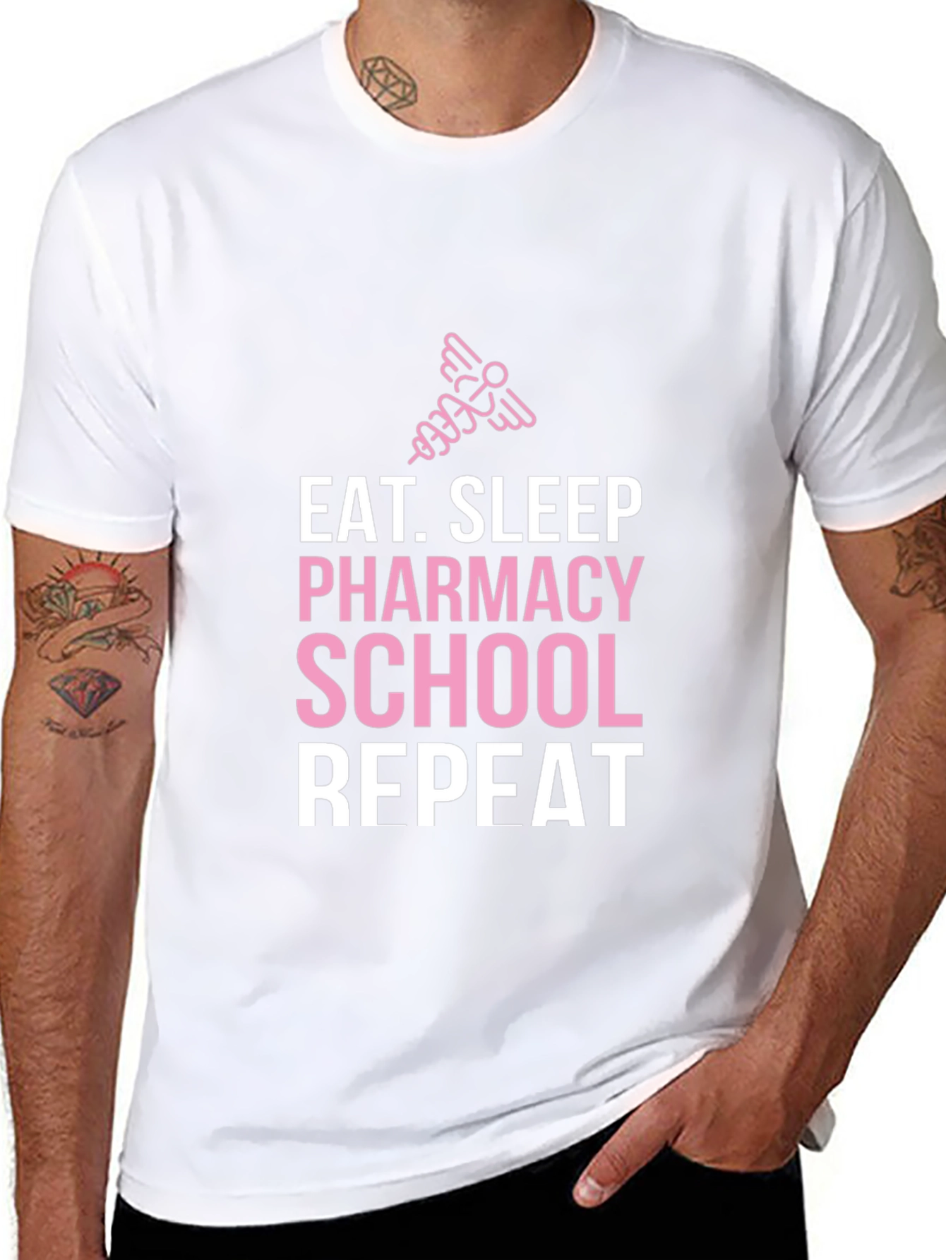 Eat Sleep Pharmacy School Repeat Graphic Tee