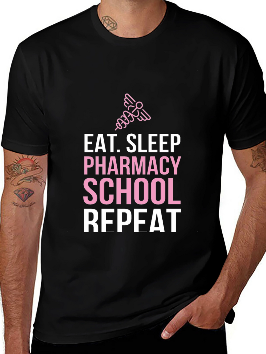 Eat Sleep Pharmacy School Repeat Graphic Tee