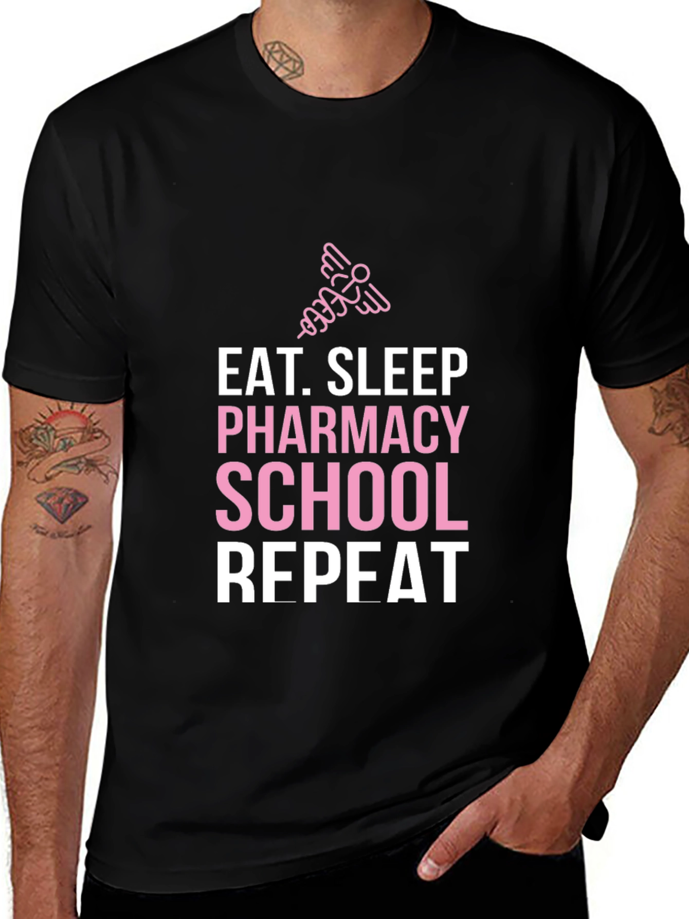 Eat Sleep Pharmacy School Repeat Graphic Tee