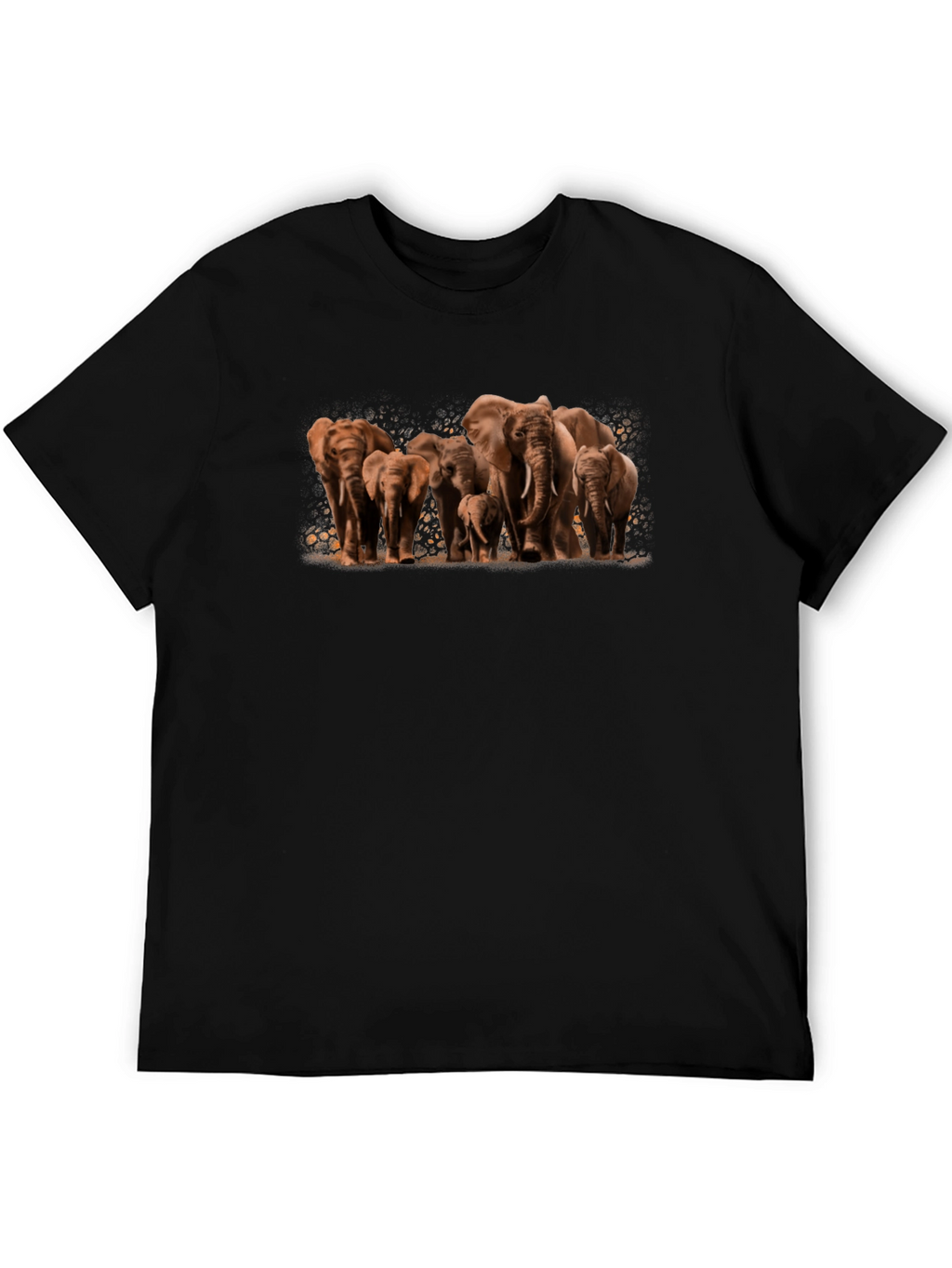 Elephant Family Graphic Tee - Black Cotton Comfort
