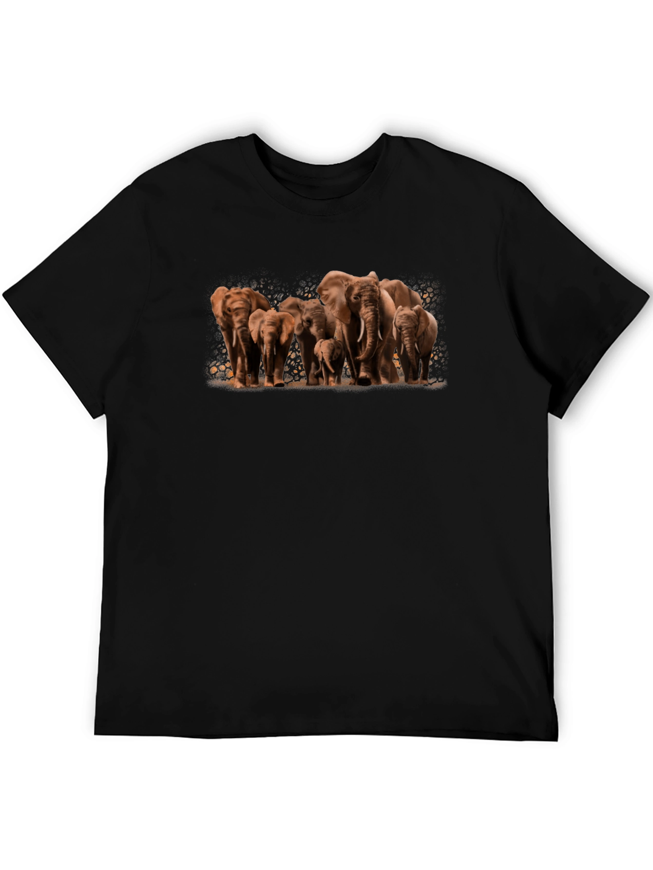 Elephant Family Graphic Tee - Black Cotton Comfort