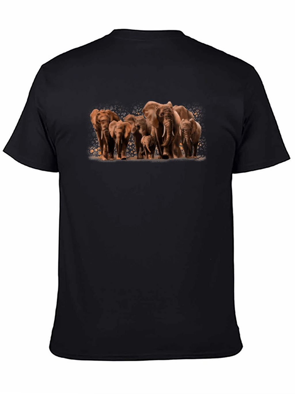 Elephant Family Graphic Tee - Black Cotton Comfort