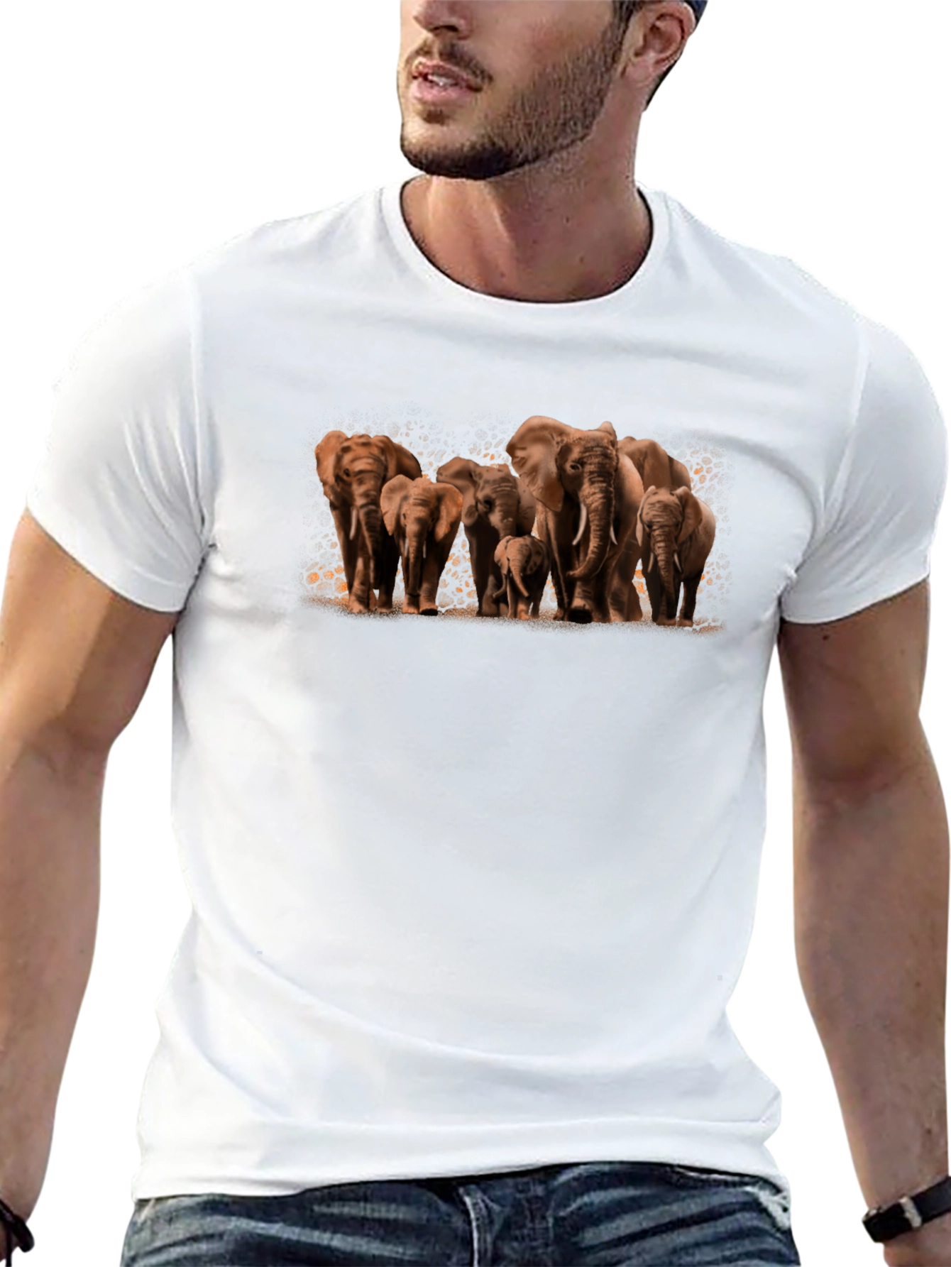 Elephant Family Graphic Tee - Black Cotton Comfort