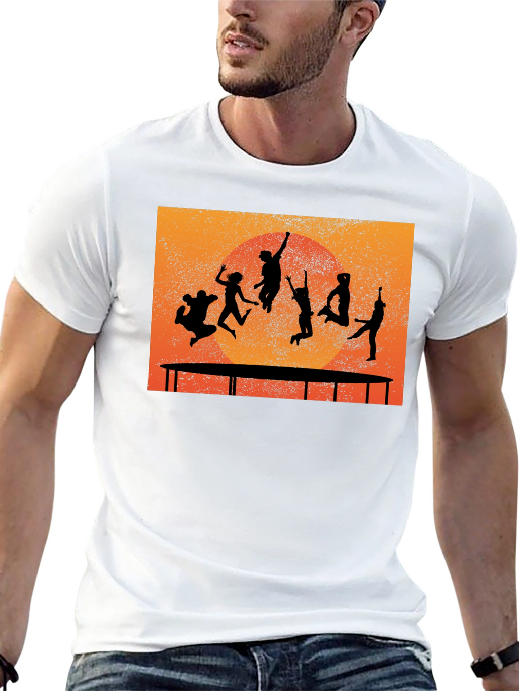 Trampoline Silhouette Graphic T-Shirt - Black