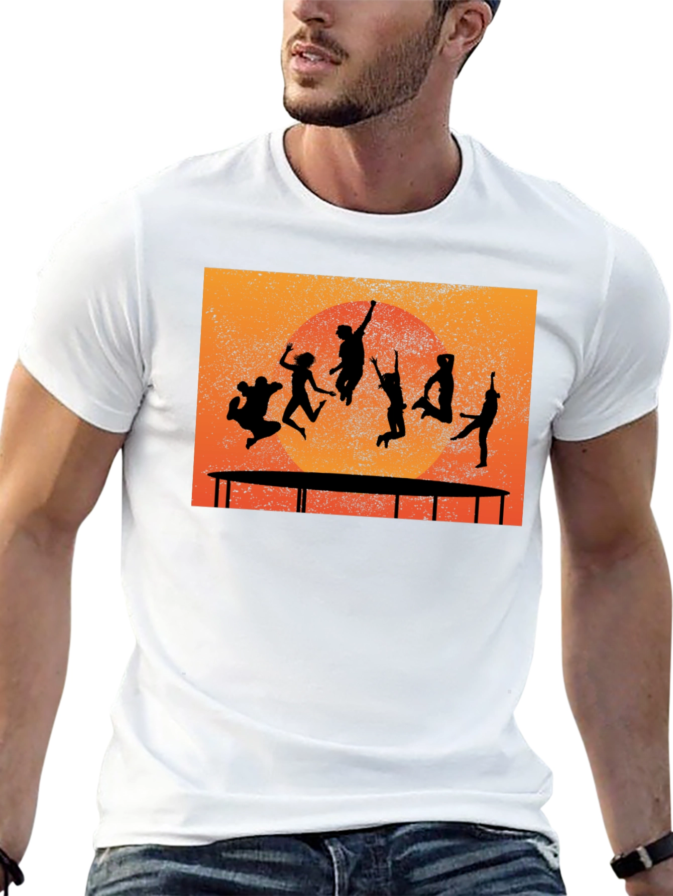 Trampoline Silhouette Graphic T-Shirt - Black
