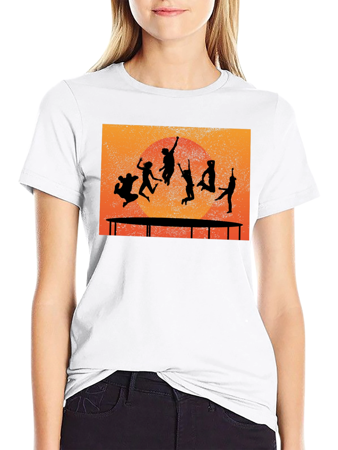 Trampoline Silhouette Graphic T-Shirt - Black