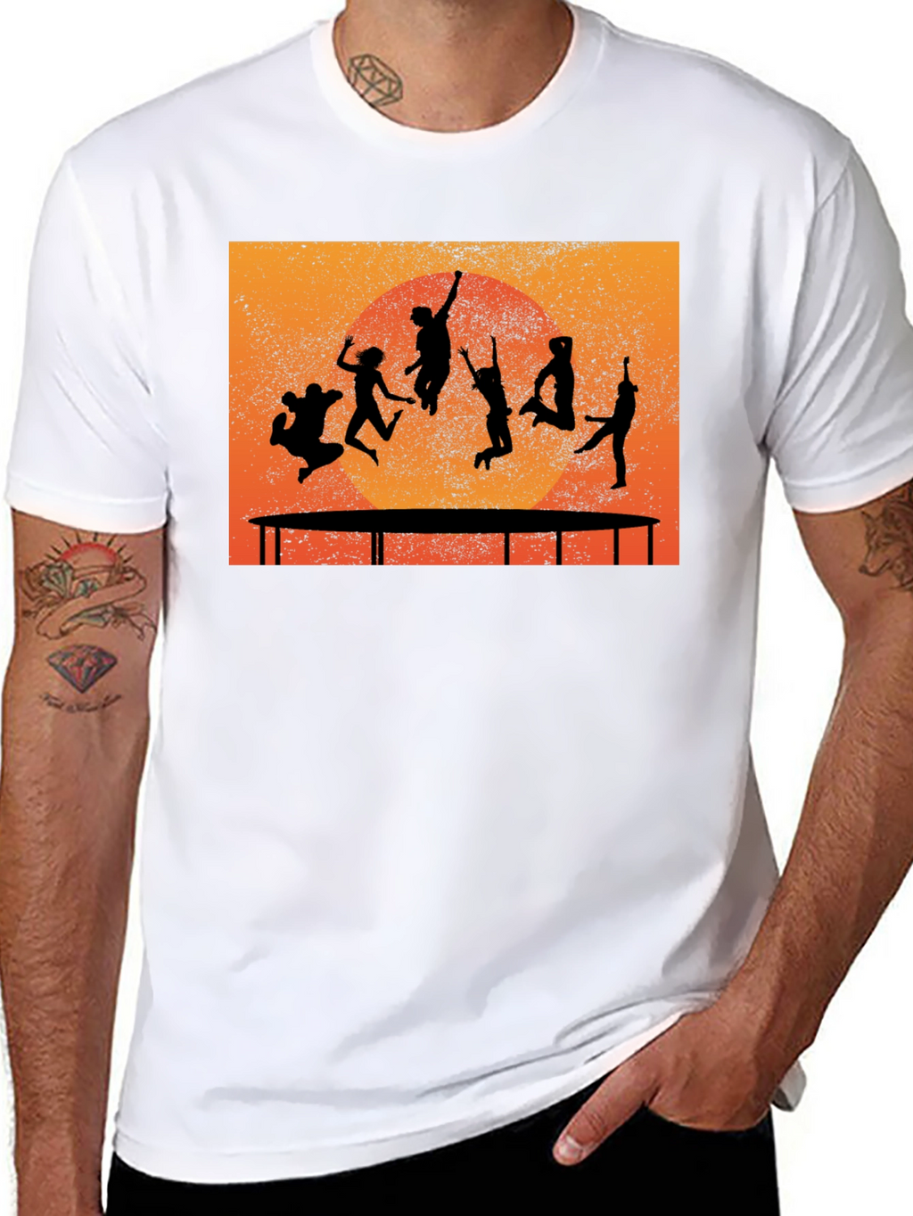 Trampoline Silhouette Graphic T-Shirt - Black
