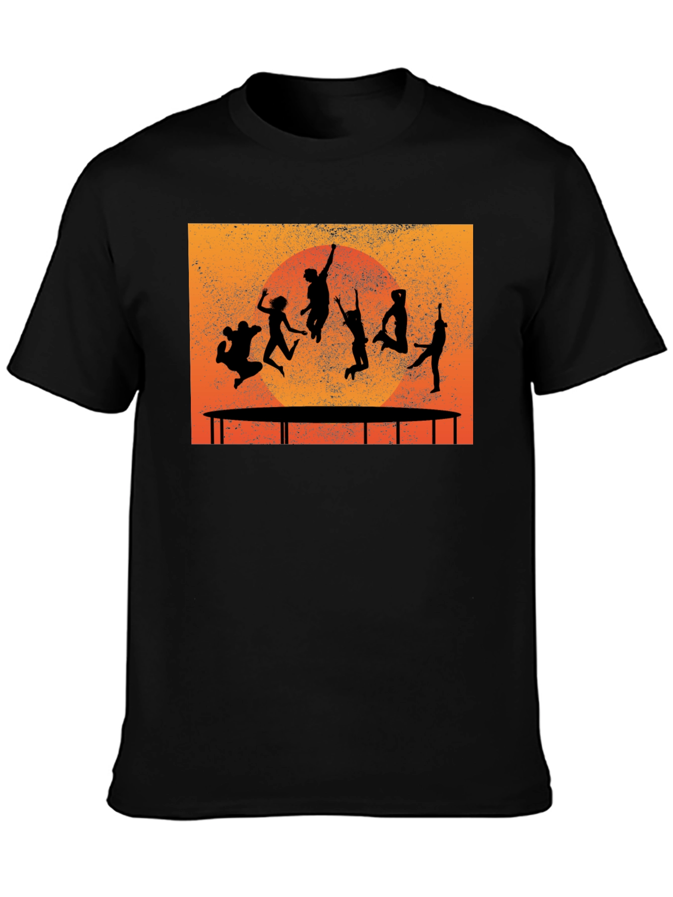 Trampoline Silhouette Graphic T-Shirt - Black