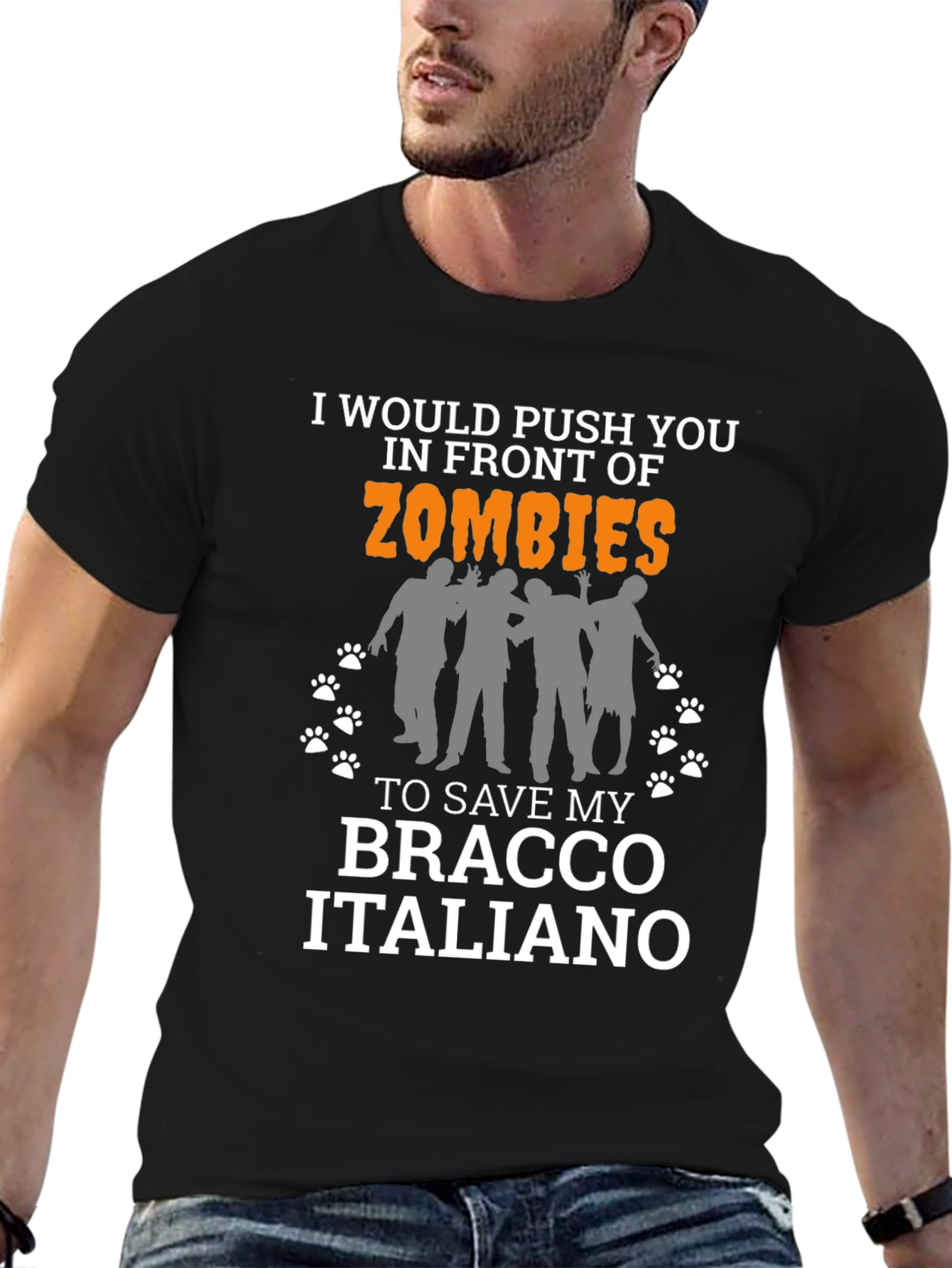Zombie Bracco Italiano Dog Lover T-Shirt