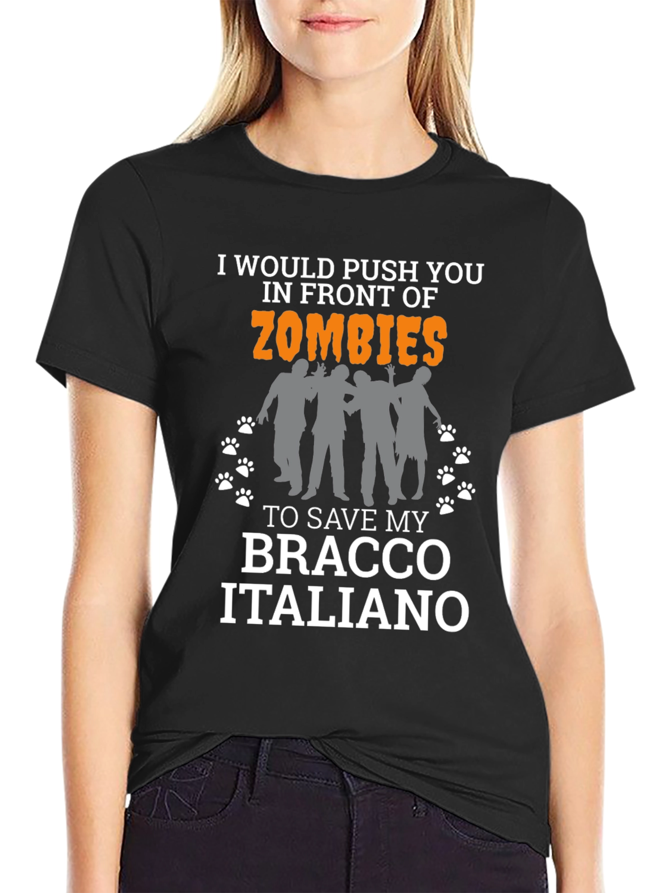 Zombie Bracco Italiano Dog Lover T-Shirt