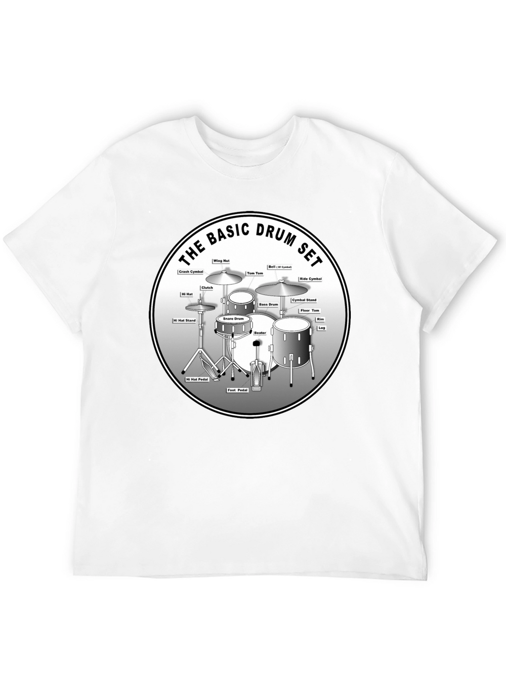 Basic Drum Set Diagram T-Shirt