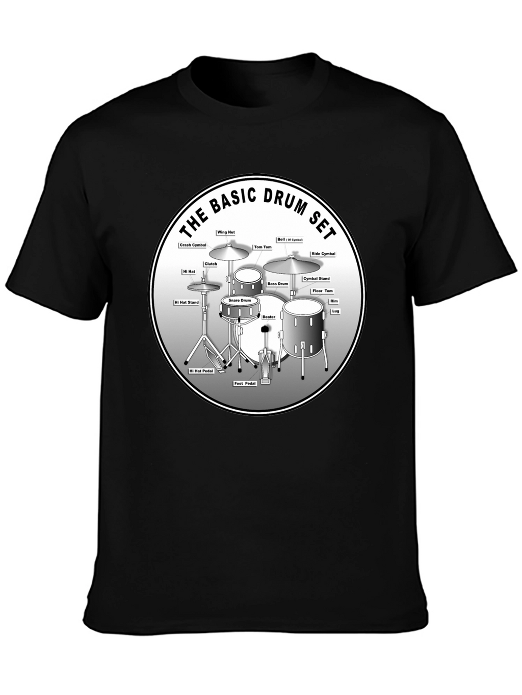 Basic Drum Set Diagram T-Shirt