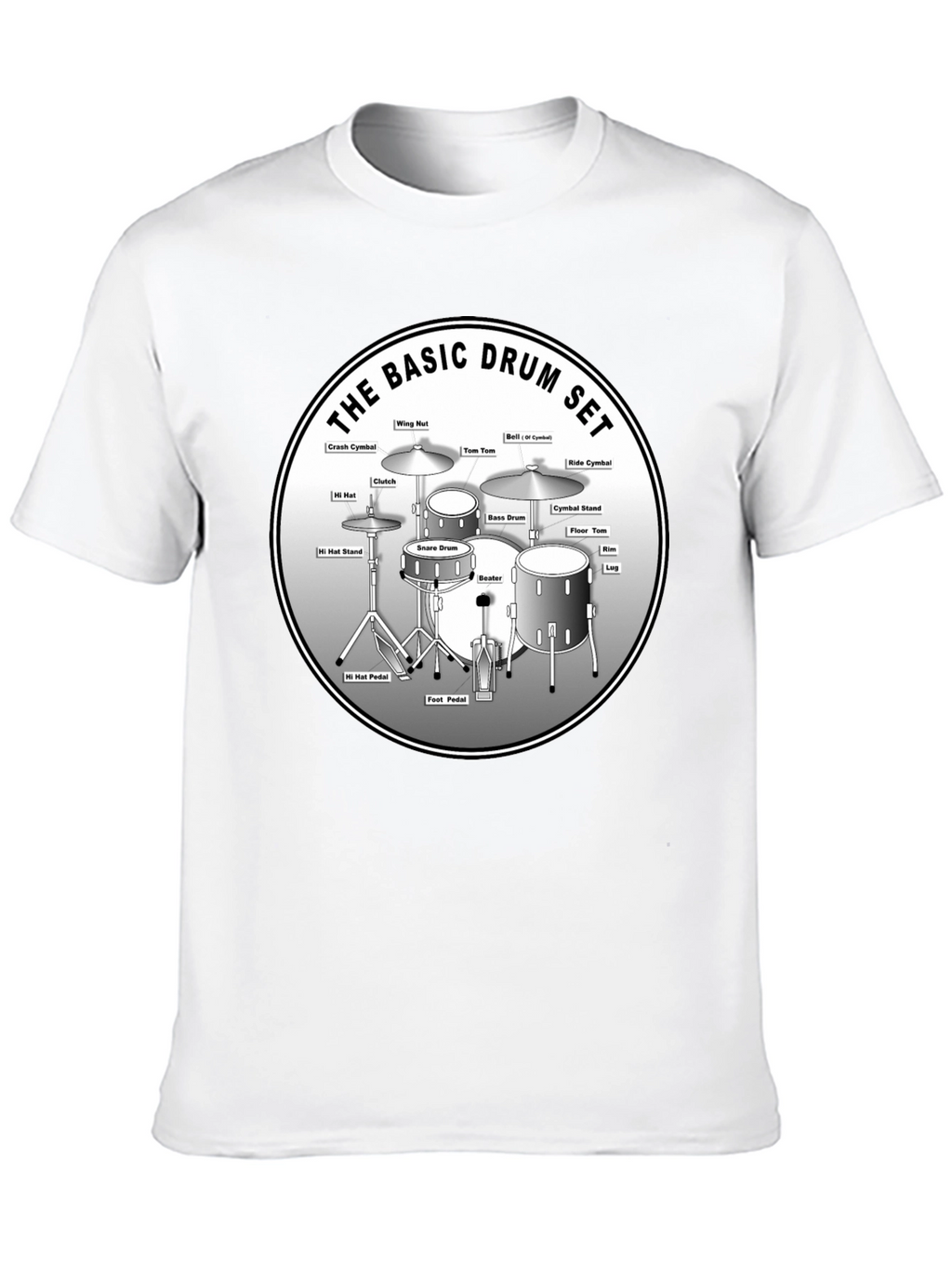 Basic Drum Set Diagram T-Shirt