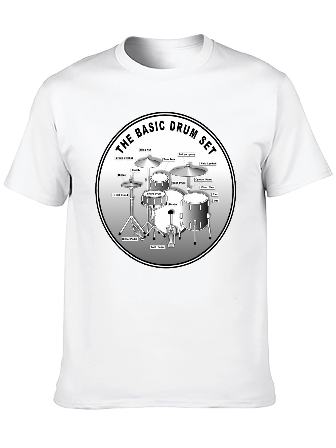 Basic Drum Set Diagram T-Shirt