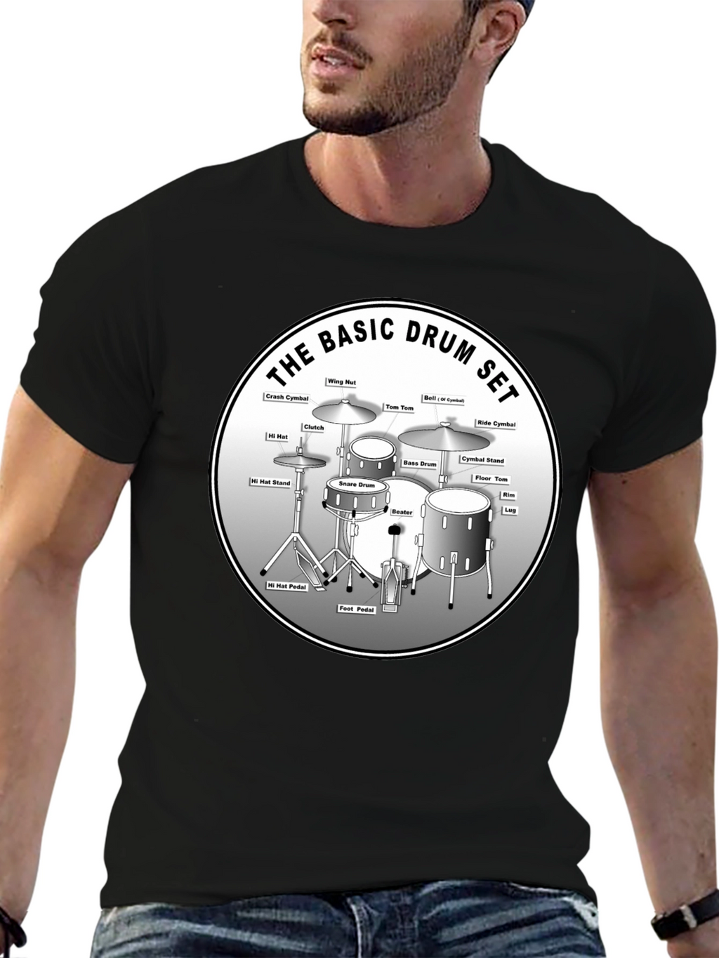 Basic Drum Set Diagram T-Shirt