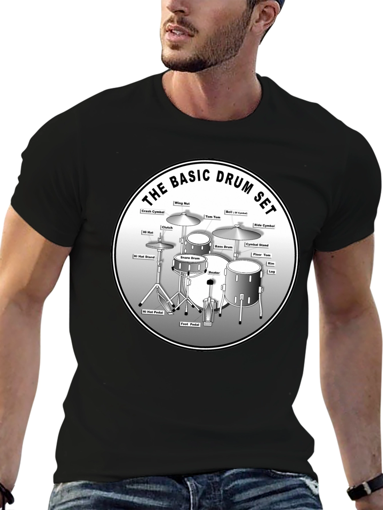 Basic Drum Set Diagram T-Shirt