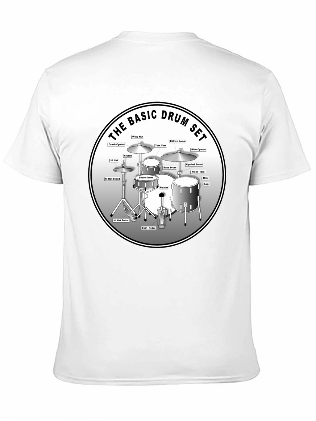 Basic Drum Set Diagram T-Shirt