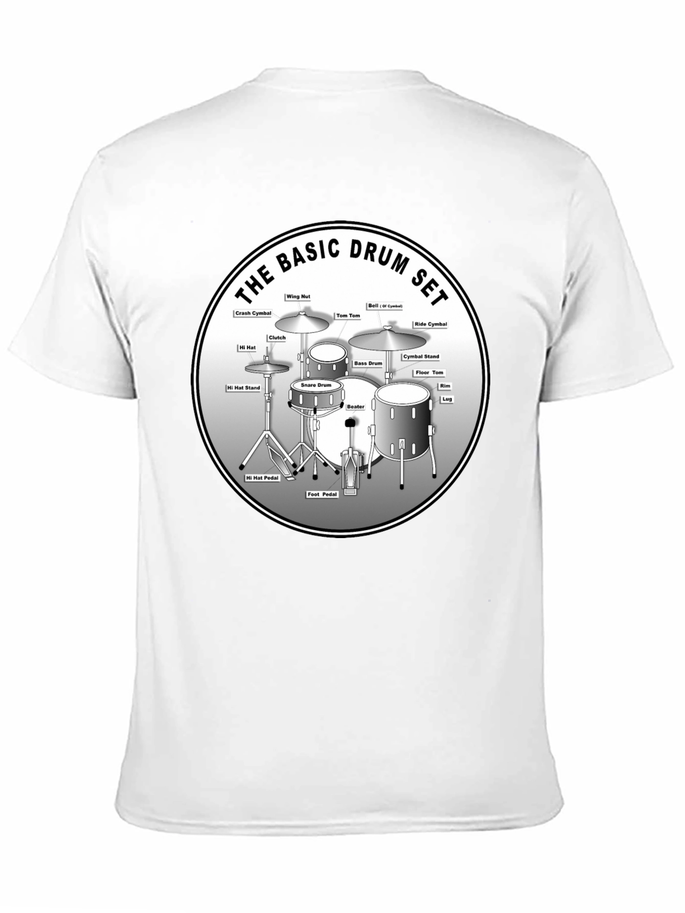 Basic Drum Set Diagram T-Shirt
