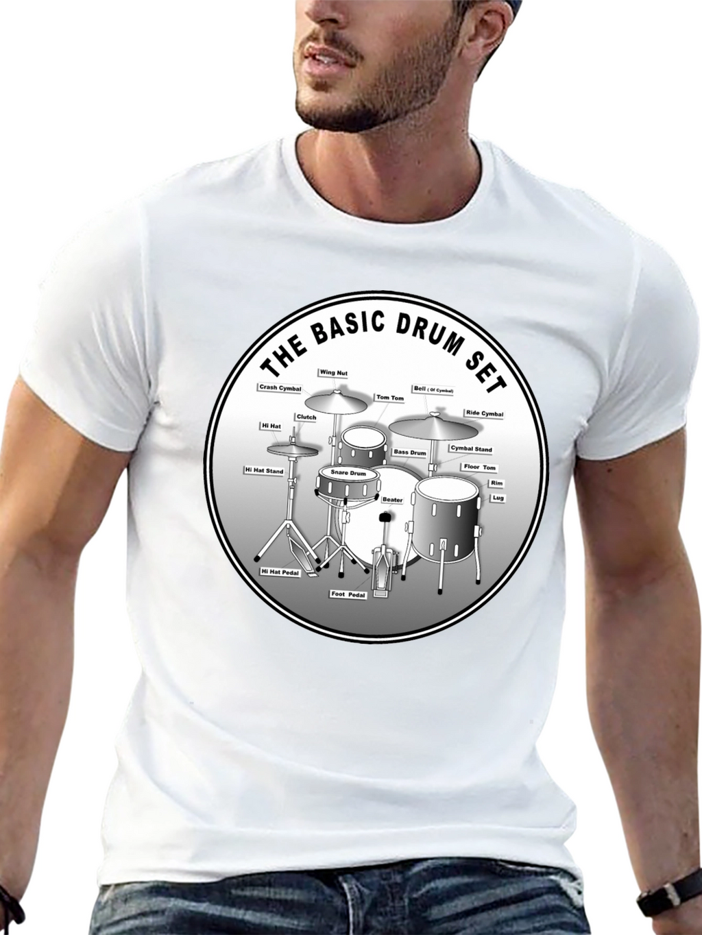 Basic Drum Set Diagram T-Shirt