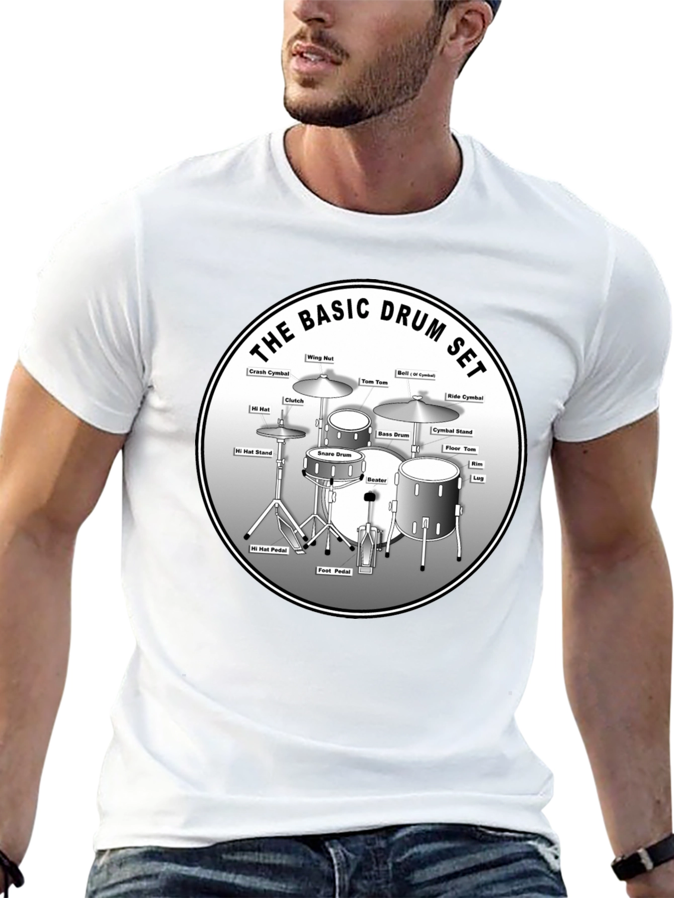 Basic Drum Set Diagram T-Shirt