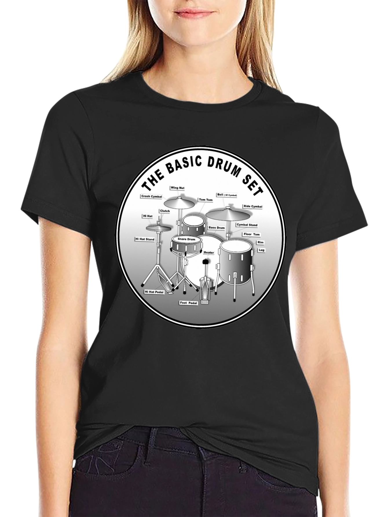 Basic Drum Set Diagram T-Shirt