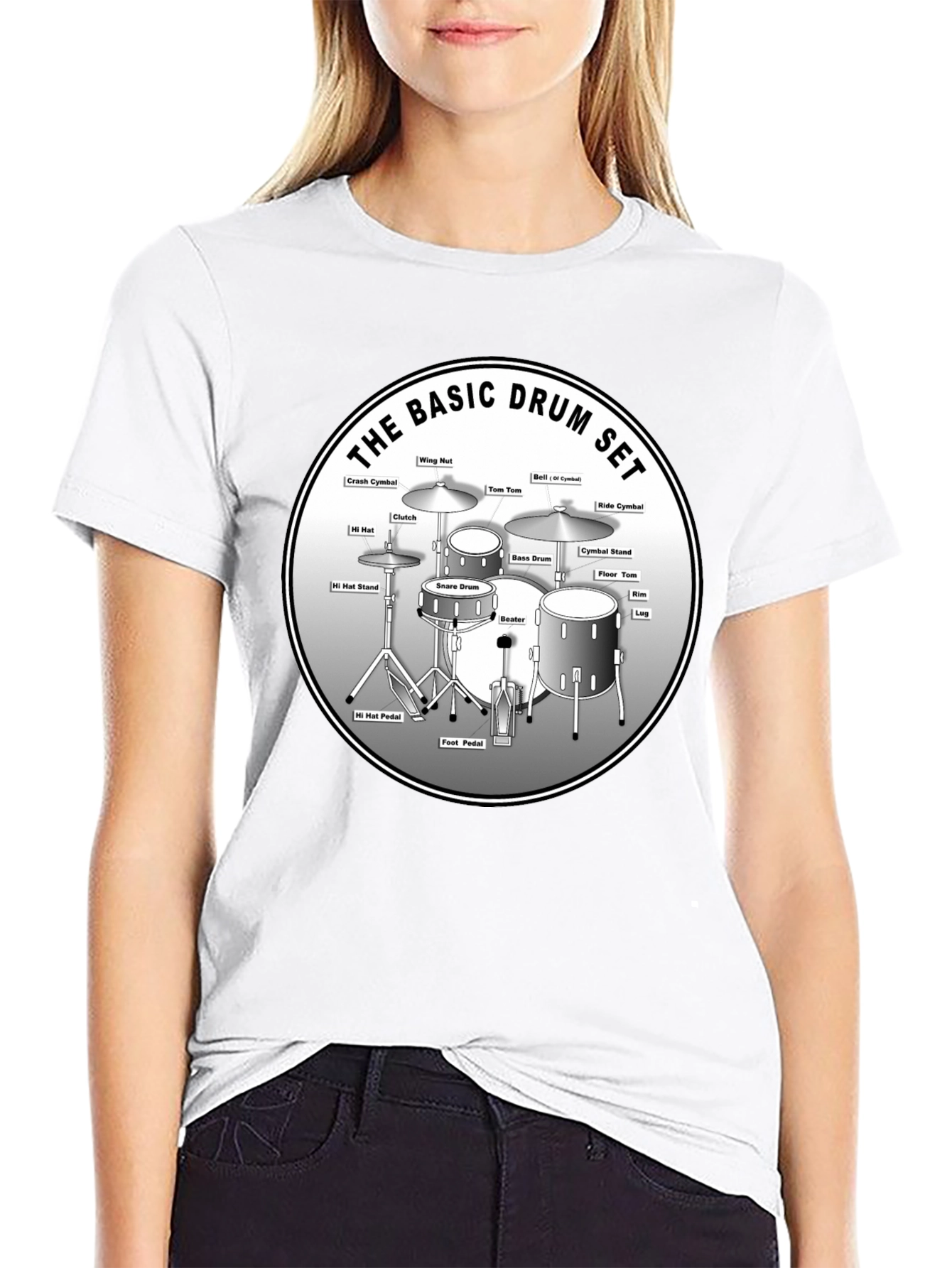 Basic Drum Set Diagram T-Shirt