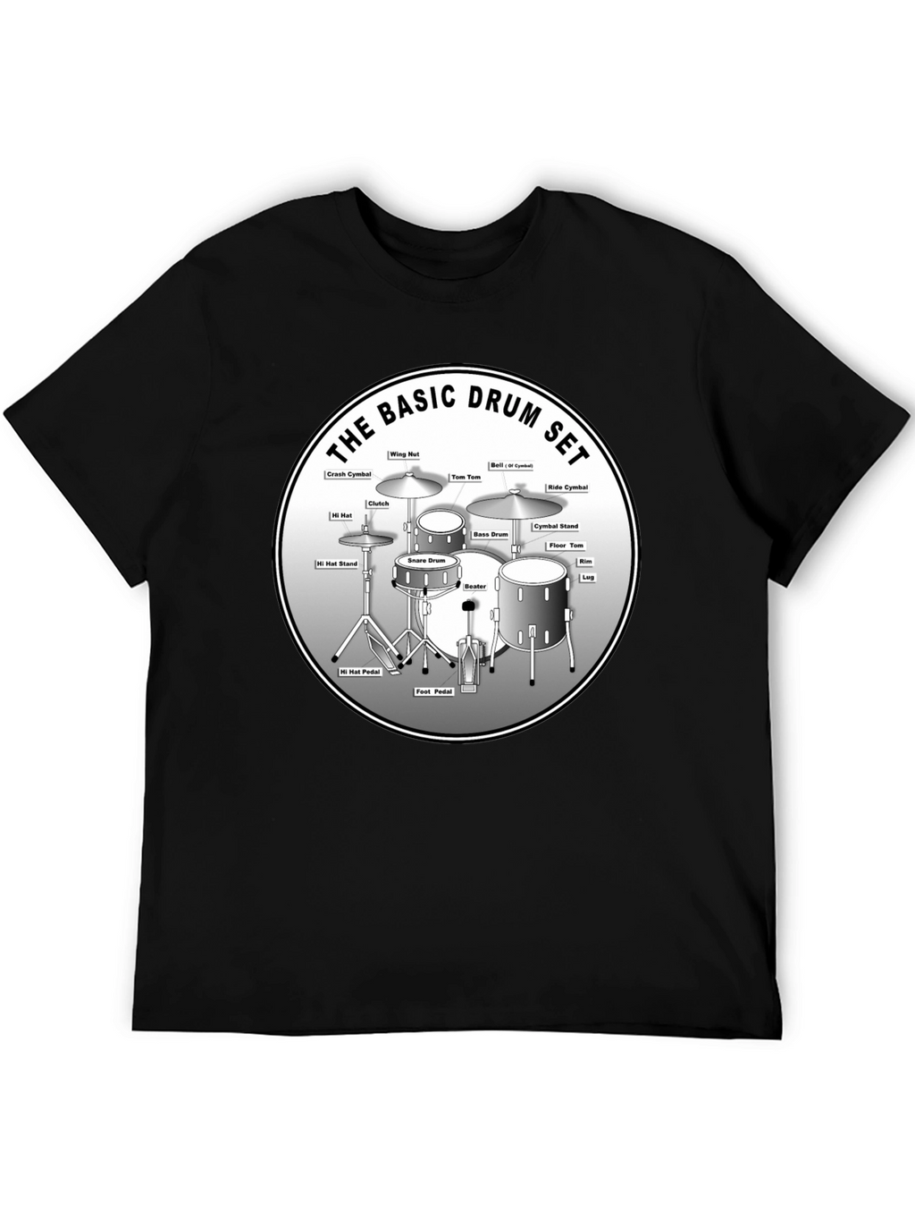 Basic Drum Set Diagram T-Shirt