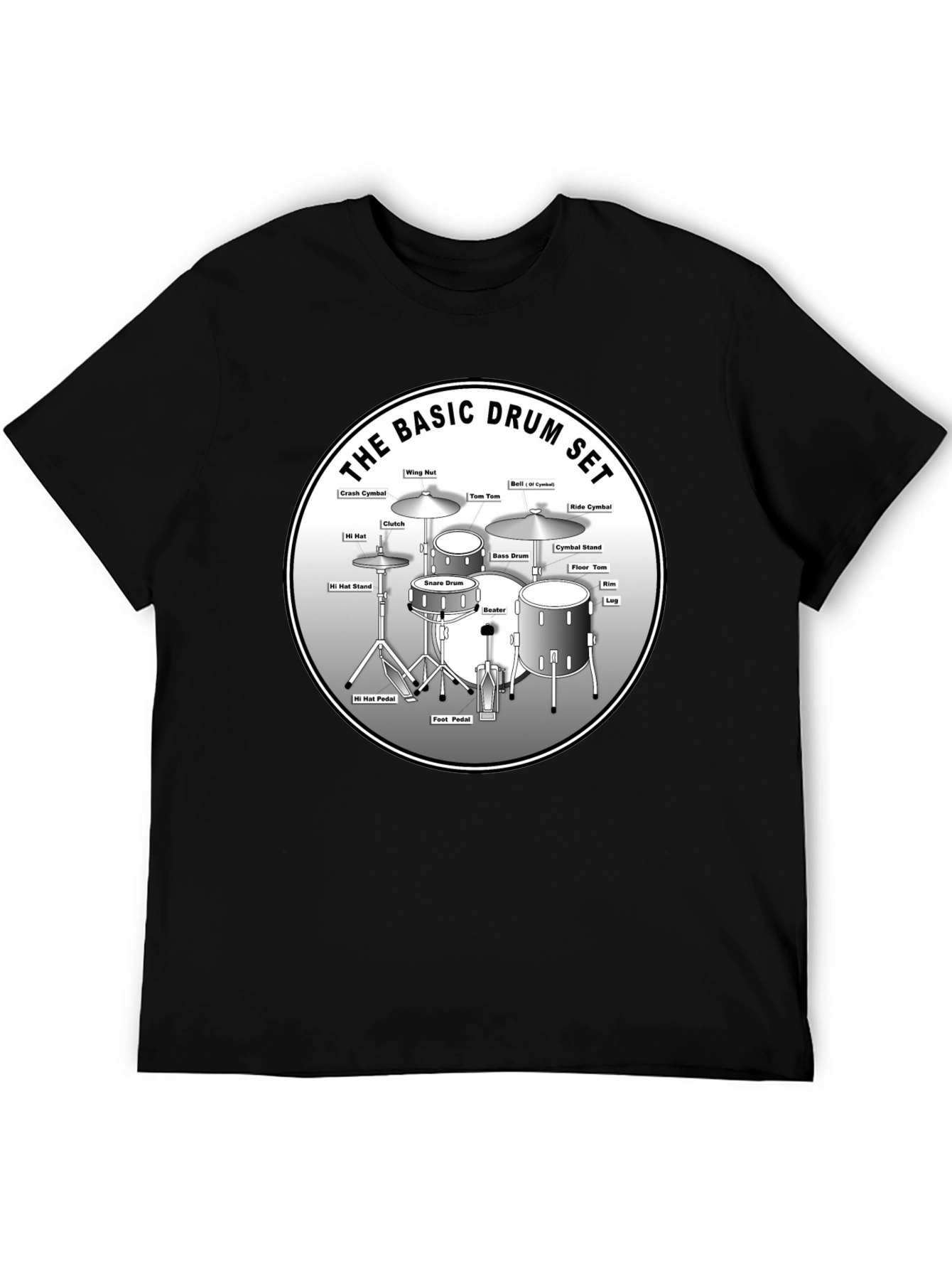 Basic Drum Set Diagram T-Shirt