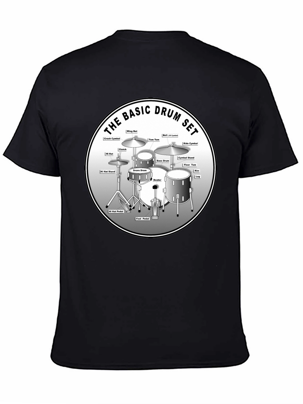 Basic Drum Set Diagram T-Shirt