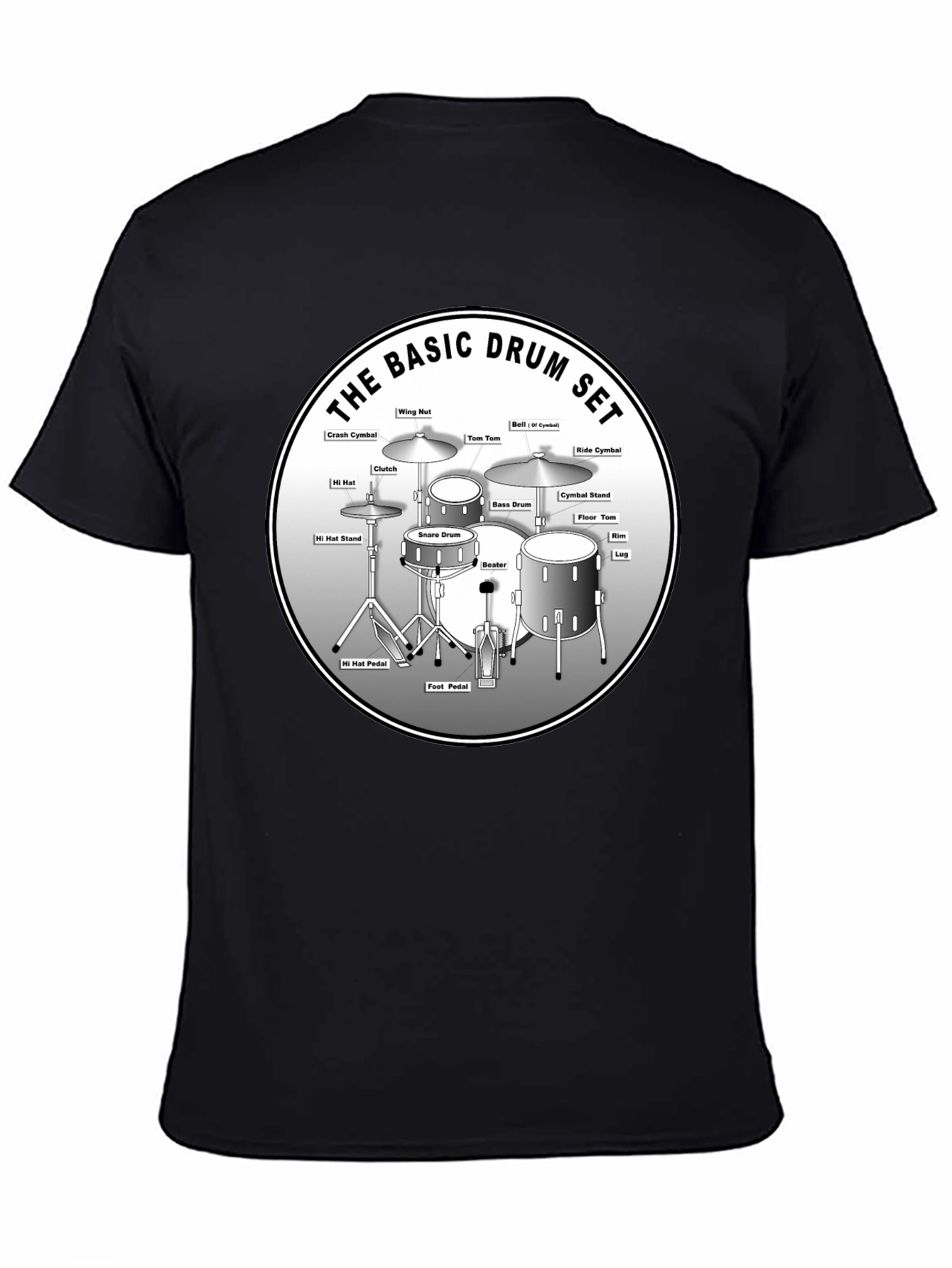 Basic Drum Set Diagram T-Shirt