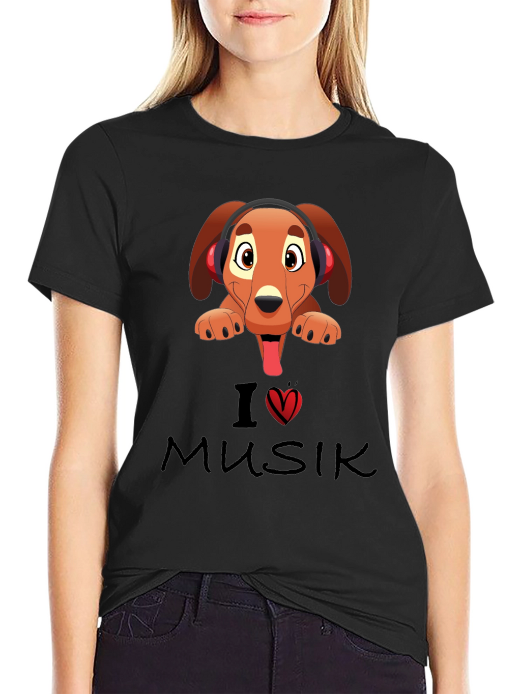 I Love Music Dog T-Shirt