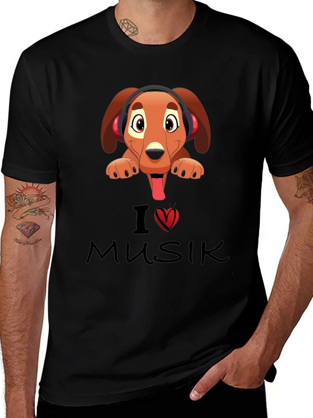 I Love Music Dog T-Shirt