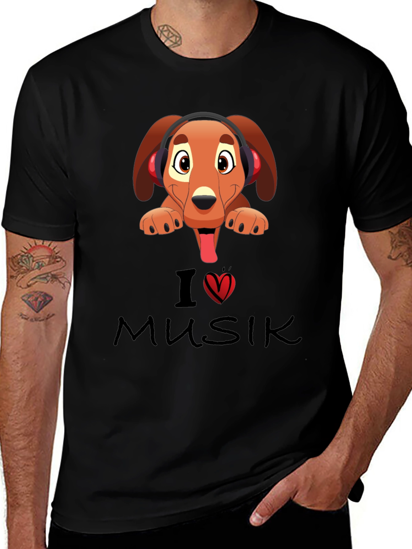 I Love Music Dog T-Shirt