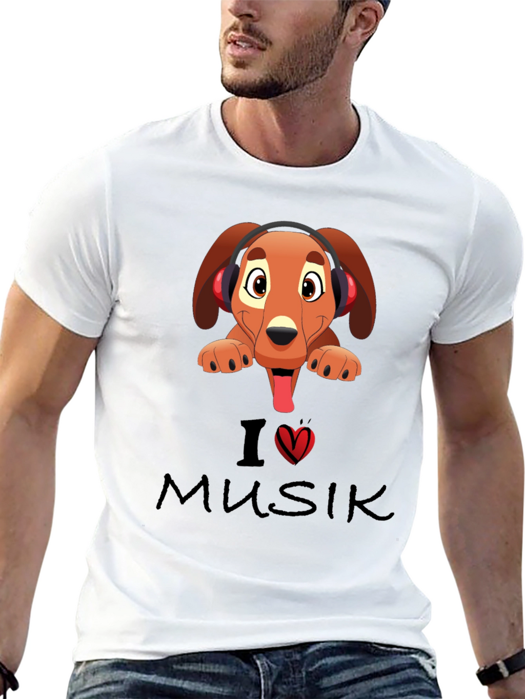 I Love Music Dog T-Shirt