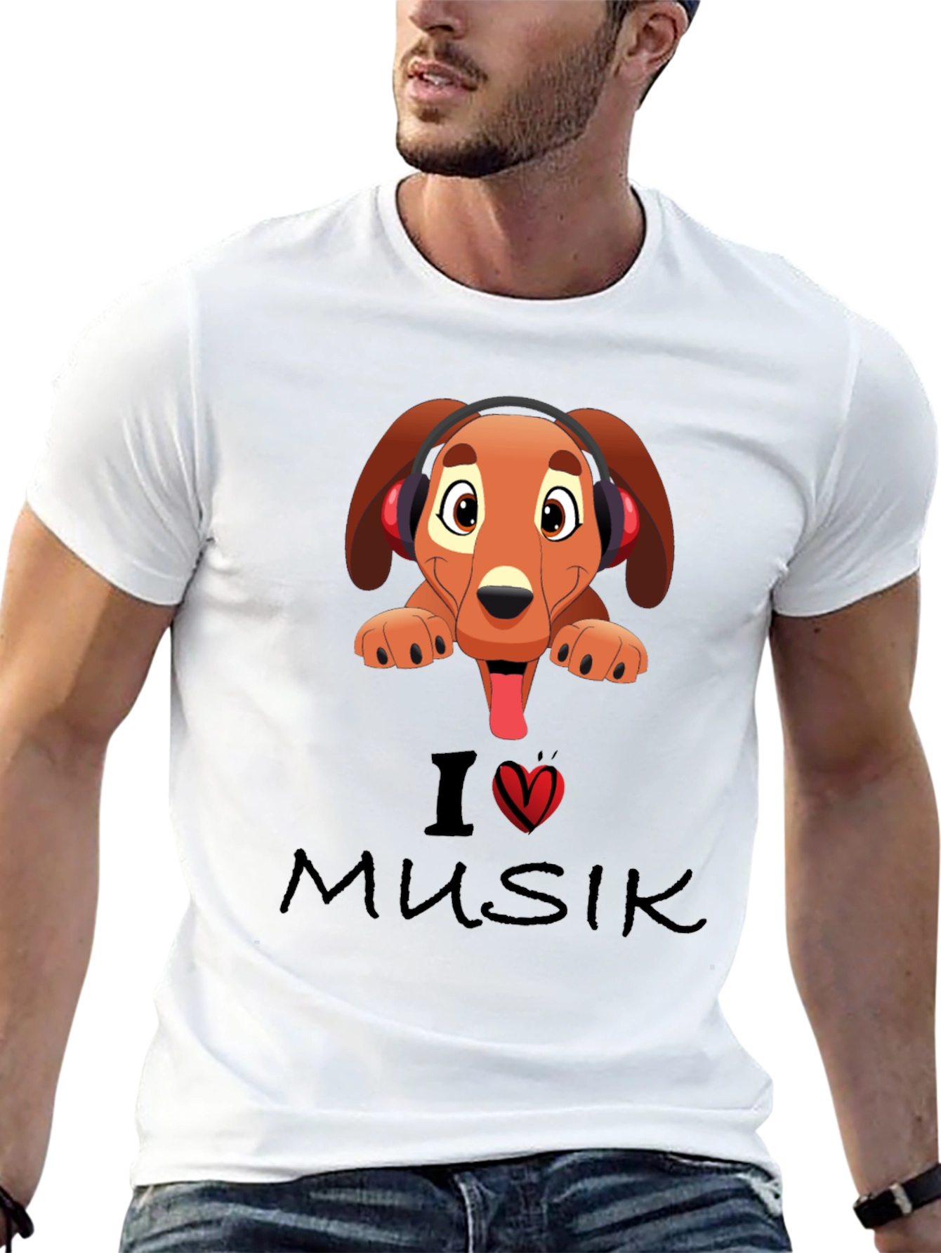 I Love Music Dog T-Shirt