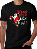 Funny Christmas Santa Candy Cane T-Shirt
