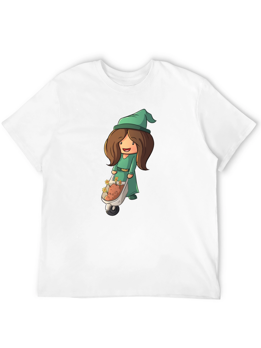 Cartoon Gnome Woman T-Shirt - Black