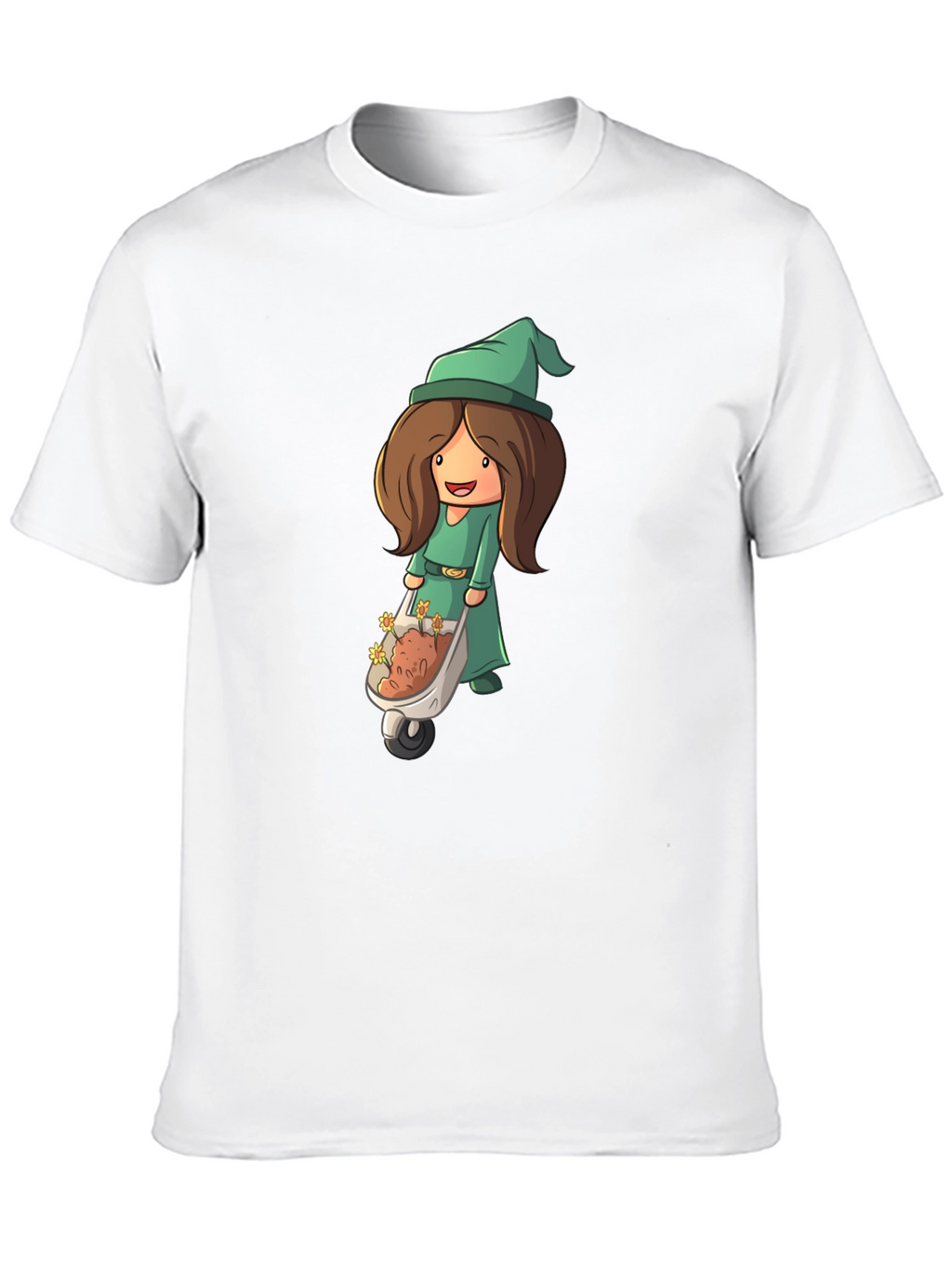 Cartoon Gnome Woman T-Shirt - Black