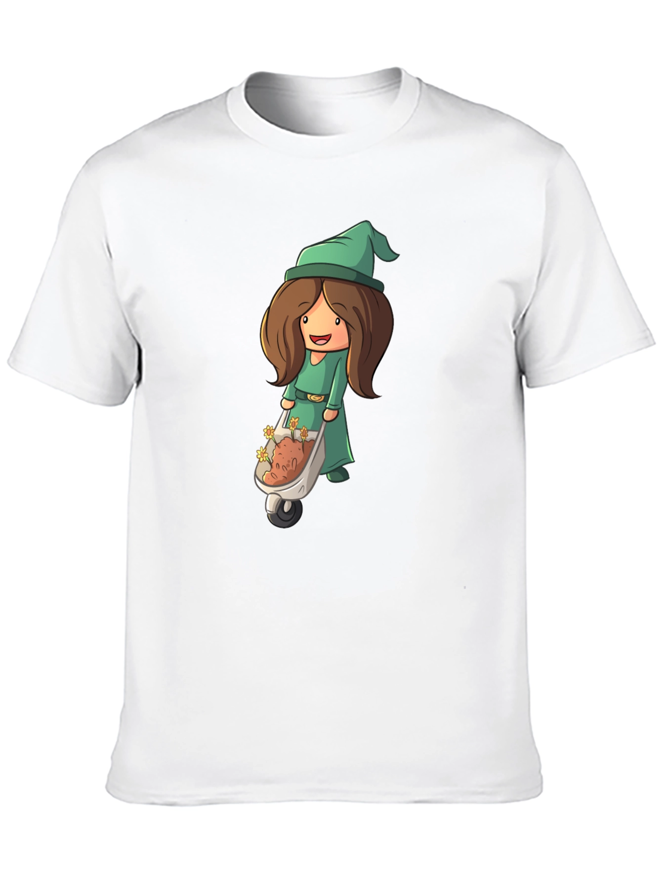 Cartoon Gnome Woman T-Shirt - Black