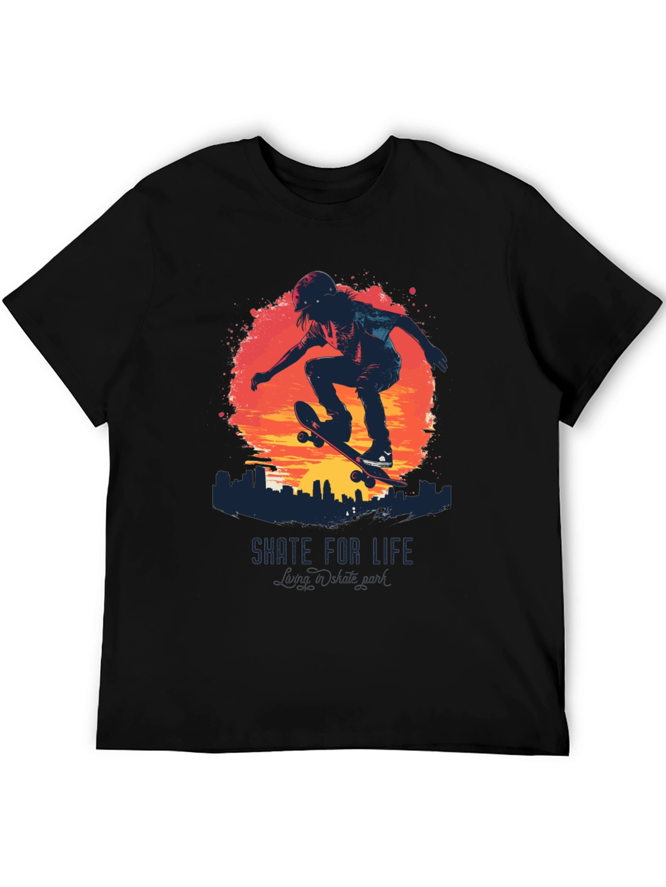 Skate for Life Graphic Tee - Cool Skateboarder Design