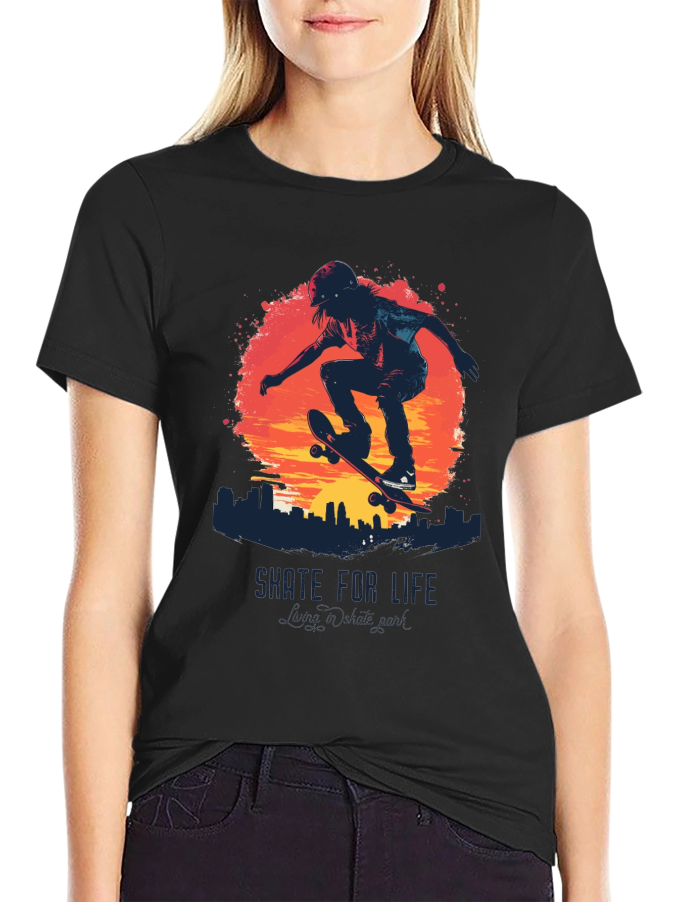 Skate for Life Graphic Tee - Cool Skateboarder Design