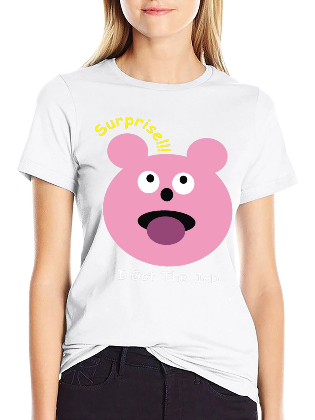 Surprise I Got The Job Black T-Shirt