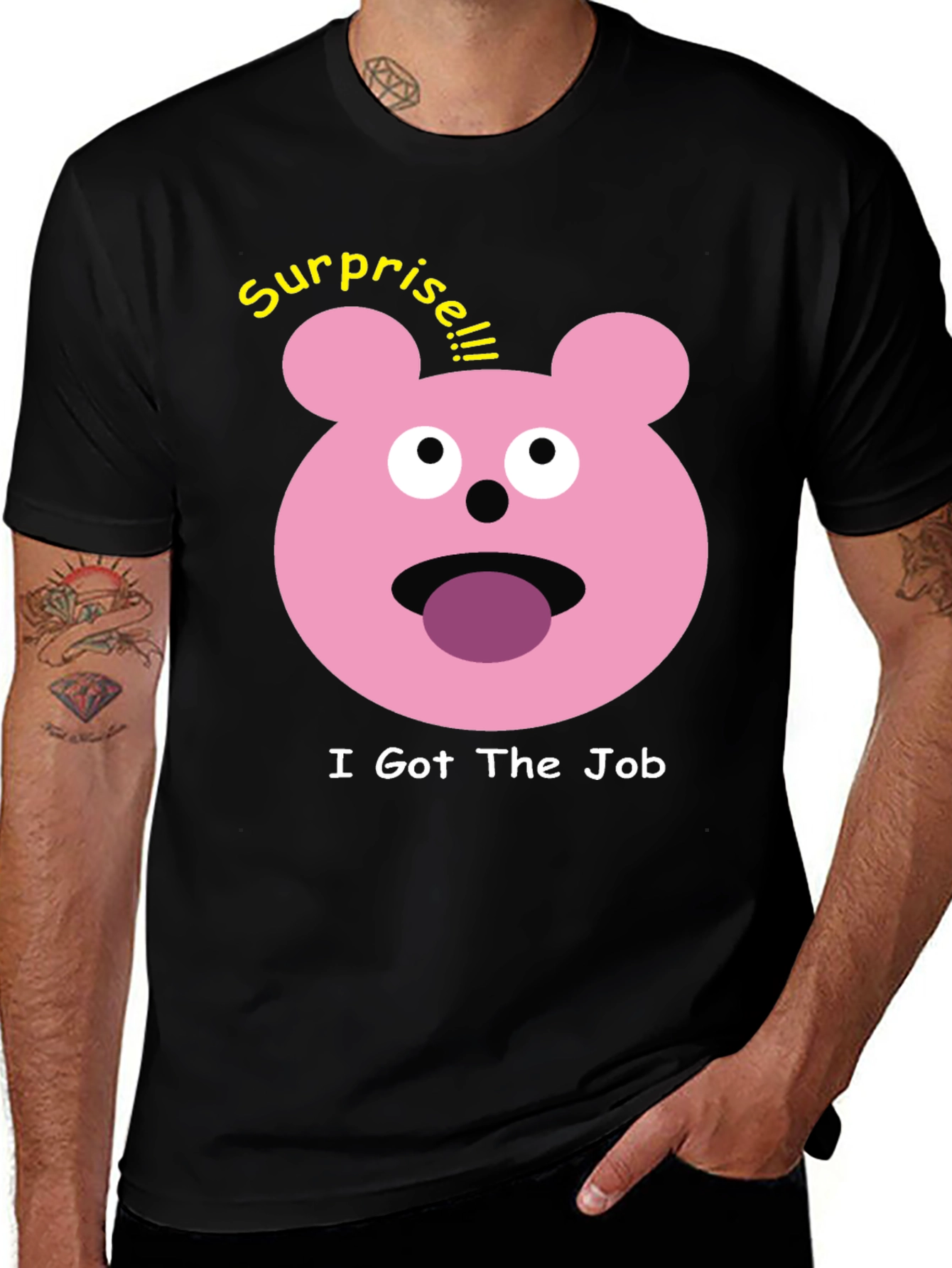 Surprise I Got The Job Black T-Shirt