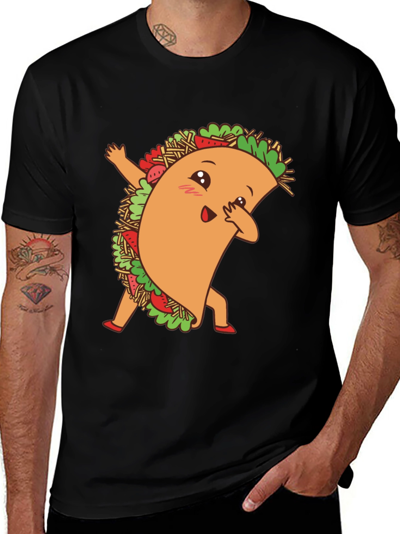 Dabbing Taco Graphic T-Shirt - Fun Foodie Tee